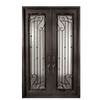 Armonia Classic Full Lite Painted Heavy Bronze Decorative Wrought Iron Prehung Front Door