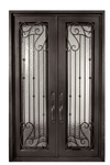 Armonia Classic Full Lite Painted Heavy Bronze Decorative Wrought Iron Prehung Front Door