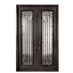 Armonia Classic Full Lite Painted Heavy Bronze Decorative Wrought Iron Prehung Front Door