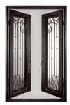 Armonia Classic Full Lite Painted Heavy Bronze Decorative Wrought Iron Prehung Front Door