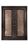 Armonia Classic Full Lite Painted Heavy Bronze Decorative Wrought Iron Prehung Front Door