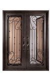 Armonia Classic Full Lite Painted Heavy Bronze Decorative Wrought Iron Prehung Front Door