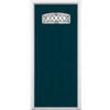 Halifax Camber Fan Lite Painted Smooth Fiberglass Prehung Front Door with Brickmold in Vinyl Frame