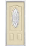 New Haven Three Quarter Oval Lite Painted Smooth Fiberglass Prehung Front Door with Brickmold