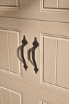 R-Value Intellicore Insulated Sandstone Garage Door with Wrought Iron Window