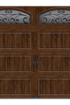 R-Value Intellicore Insulated Sandstone Garage Door with Wrought Iron Window