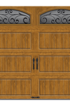 R-Value Intellicore Insulated Sandstone Garage Door with Wrought Iron Window