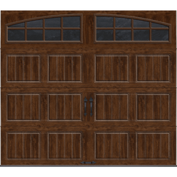 R-Value Intellicore Insulated Ultra-Grain Walnut Garage Door with Arch Window
