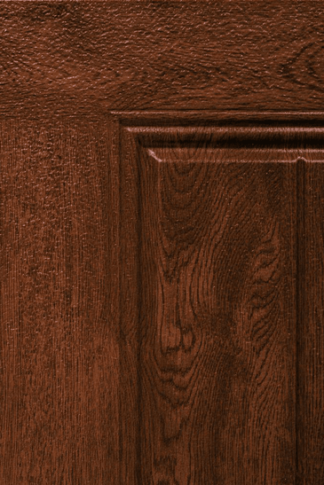 R-Value Intellicore Insulated Ultra-Grain Walnut Garage Door with Arch Window