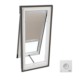 Solar Powered Room Darkening White Skylight Blinds