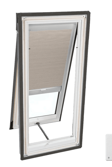 Solar Powered Room Darkening White Skylight Blinds