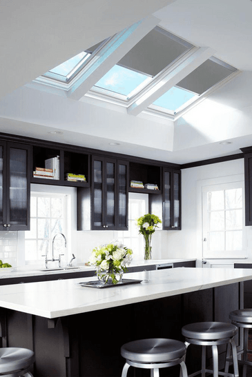 Solar Powered Room Darkening White Skylight Blinds