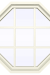 V-4500 Series Fixed Octagon Vinyl Window with Grids