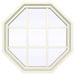 V-4500 Series Fixed Octagon Vinyl Window with Grids