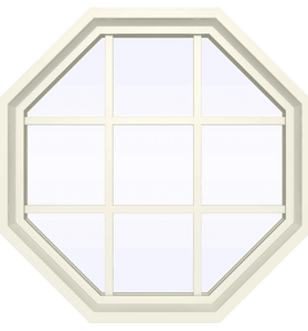 V-4500 Series Fixed Octagon Vinyl Window with Grids