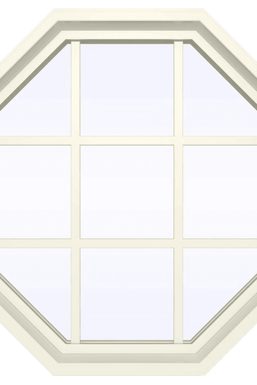 V-4500 Series Fixed Octagon Vinyl Window with Grids