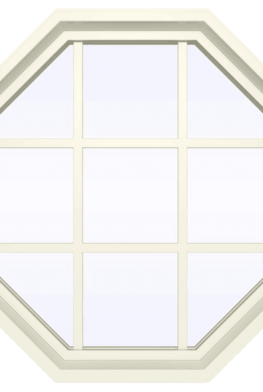 V-4500 Series Fixed Octagon Vinyl Window with Grids