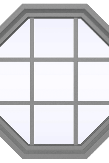 V-4500 Series Fixed Octagon Vinyl Window with Grids