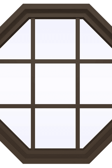 V-4500 Series Fixed Octagon Vinyl Window with Grids