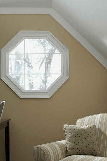 V-4500 Series Fixed Octagon Vinyl Window with Grids