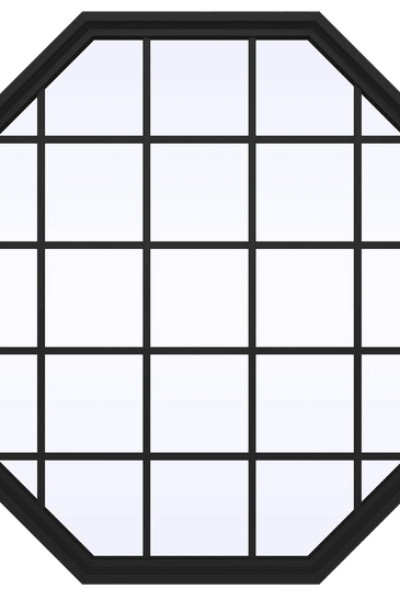 V-4500 Series Fixed Octagon Vinyl Window with Grids