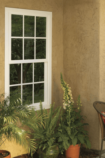 V-4500 Series Single Hung Vinyl Window with Grids