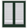 Willow Wood Prehung Left-Hand Inswing Mini Blind Steel Patio Door with No Brickmold