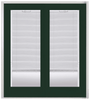 Willow Wood Prehung Left-Hand Inswing Mini Blind Steel Patio Door with No Brickmold