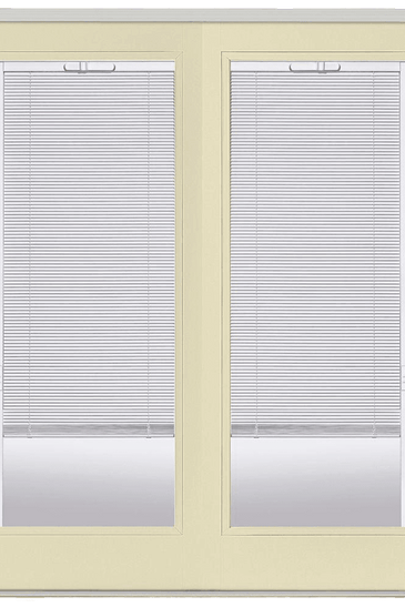 Willow Wood Prehung Left-Hand Inswing Mini Blind Steel Patio Door with No Brickmold